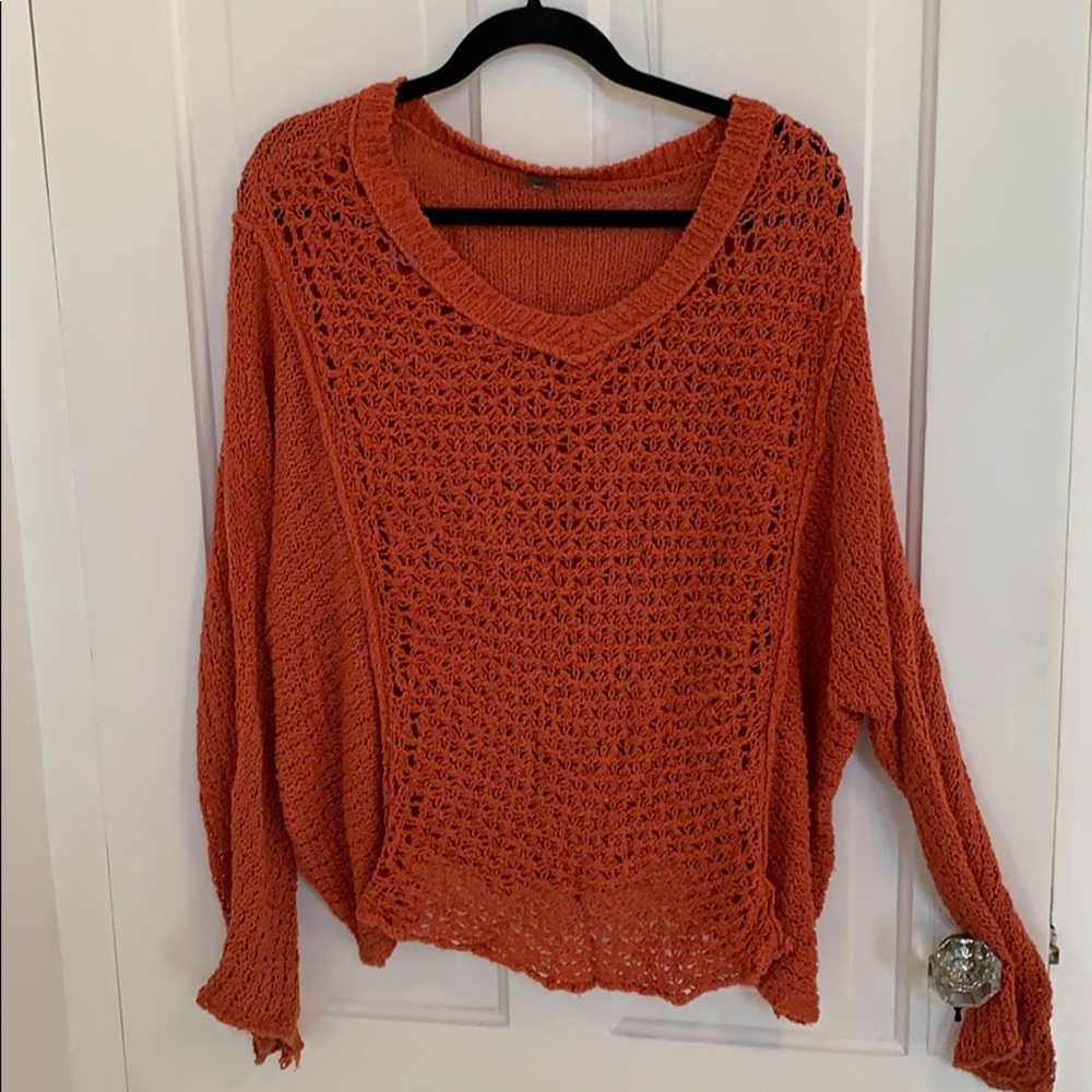 Orange knitted free people sweater
